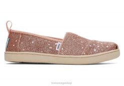 Toms barn glitter alpargata LNRH557 sko Rose gull