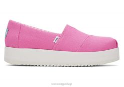 Toms kvinner alpargata midform espadrille LNRH271 sko rosa lerret
