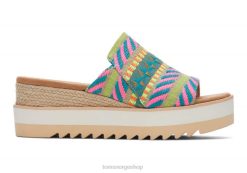 Toms kvinner diana mule sandal LNRH204 sko neon rosa global jacquard