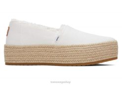 Toms kvinner valencia eco platform espadrille LNRH165 sko hvitt lerret