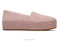 Toms kvinner valencia plattform espadrille LNRH171 sko semsket rosa